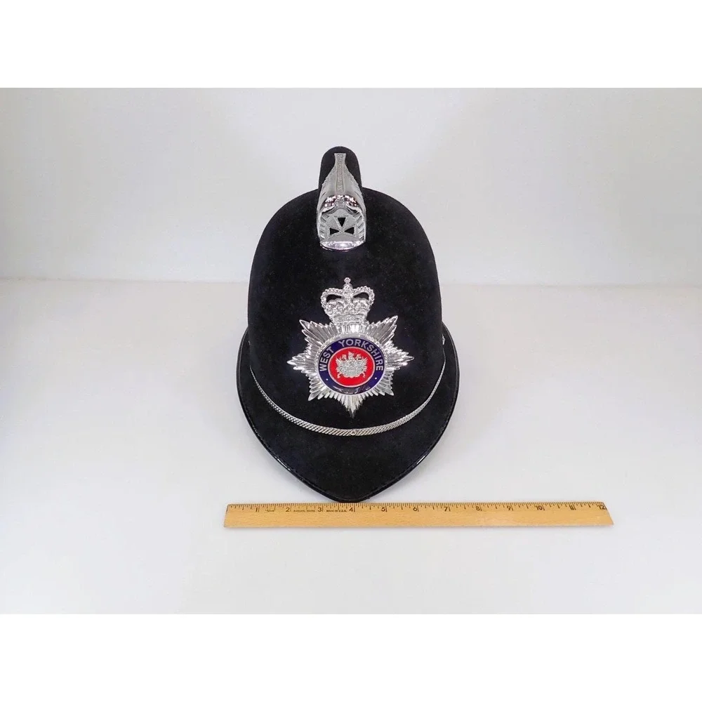 Vintage British Bobby Hat Custodian Helmet West Yorkshire Costume Prop Display
